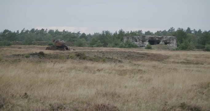 Some old WW2 tanks in the british military training area Senne in Paderborn, Germany.