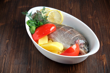 Salty slave with a side dish and vegetables . restaurant menu
