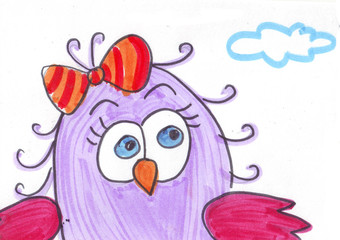 cartoon, cute, illustration, owl, bird, animal, love