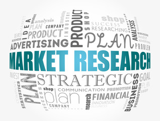 Fototapeta premium Market research word cloud collage, business concept background