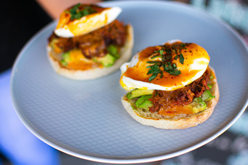 Huevos benedictinos from mexican food