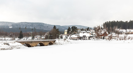 landscape with snow in winter in schluchsee, germany