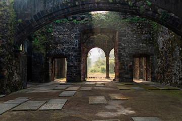 Fototapeta na wymiar Morning at Vasai fort, Vasai, Thane, Maharashtra, India