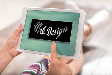 Web design concept on a tablet