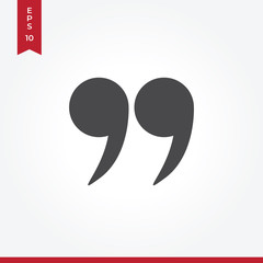Right quotes vector icon in modern style for web site and mobile app