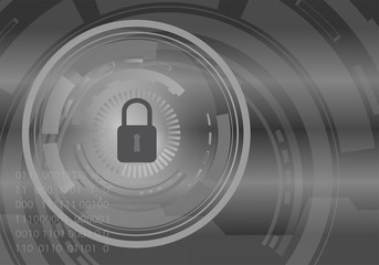 Grayscale Cyber security future technology concept background and abstract hi speed digital internet.