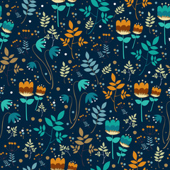seamless floral pattern. can be used for wallpapers, pattern fills, surface textures. very beautiful seamless pattern. pattern on a dark background