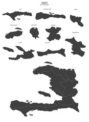 political map of Haiti on white background