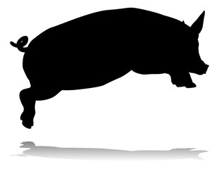 A pig silhouette farm animal graphic