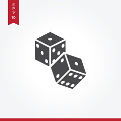 Dice vector icon in modern style for web site and mobile app