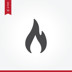 Flame vector icon in modern style for web site and mobile app