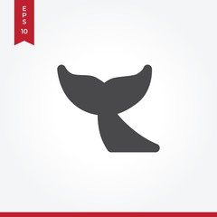 Whale tail vector icon in modern style for web site and mobile app