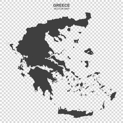 Fototapeta na wymiar vector map of Greece on transparent background