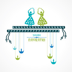 Illustration of Happy Navratri greeting stock vector