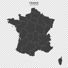 vector map of France isolated on transparent background