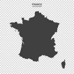 vector map of France isolated on transparent background