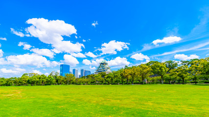 青空と緑の大阪城