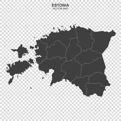 vector map of Estonia on transparent background