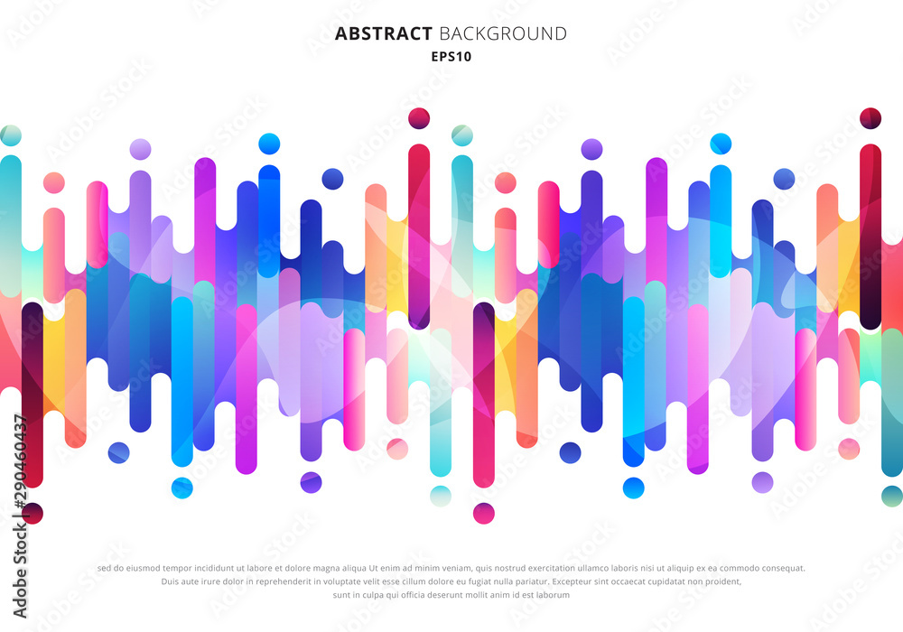 Poster abstract fluid or liquid colorful rounded lines transition elements on white background with space f