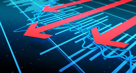 Financial digital curve chart, career success and stock market statistics, economic improvement