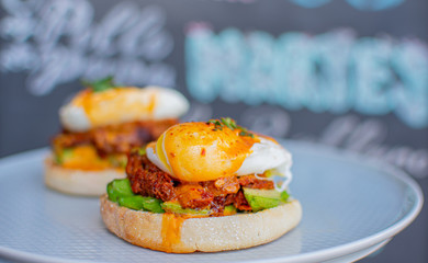 Huevos benedictinos from mexican food