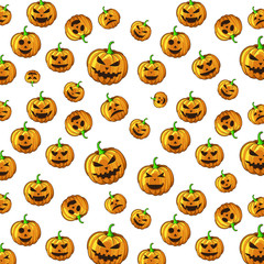 seamless pattern with pumpkins