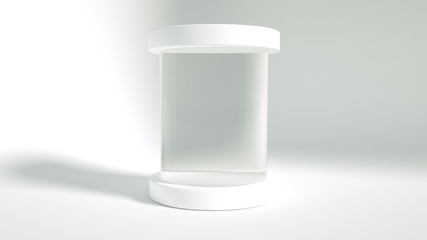 Elegant, beautiful abstract background with elements, studio, pedestal, minimalism. 3d illustration, 3d rendering.