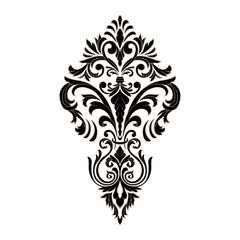 Vector damask element. Isolated damask central illistration. Classical luxury old fashioned damask ornament, royal victorian texture for wallpapers, textile, wrapping