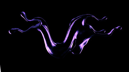Splash fluid. 3d illustration, 3d rendering.