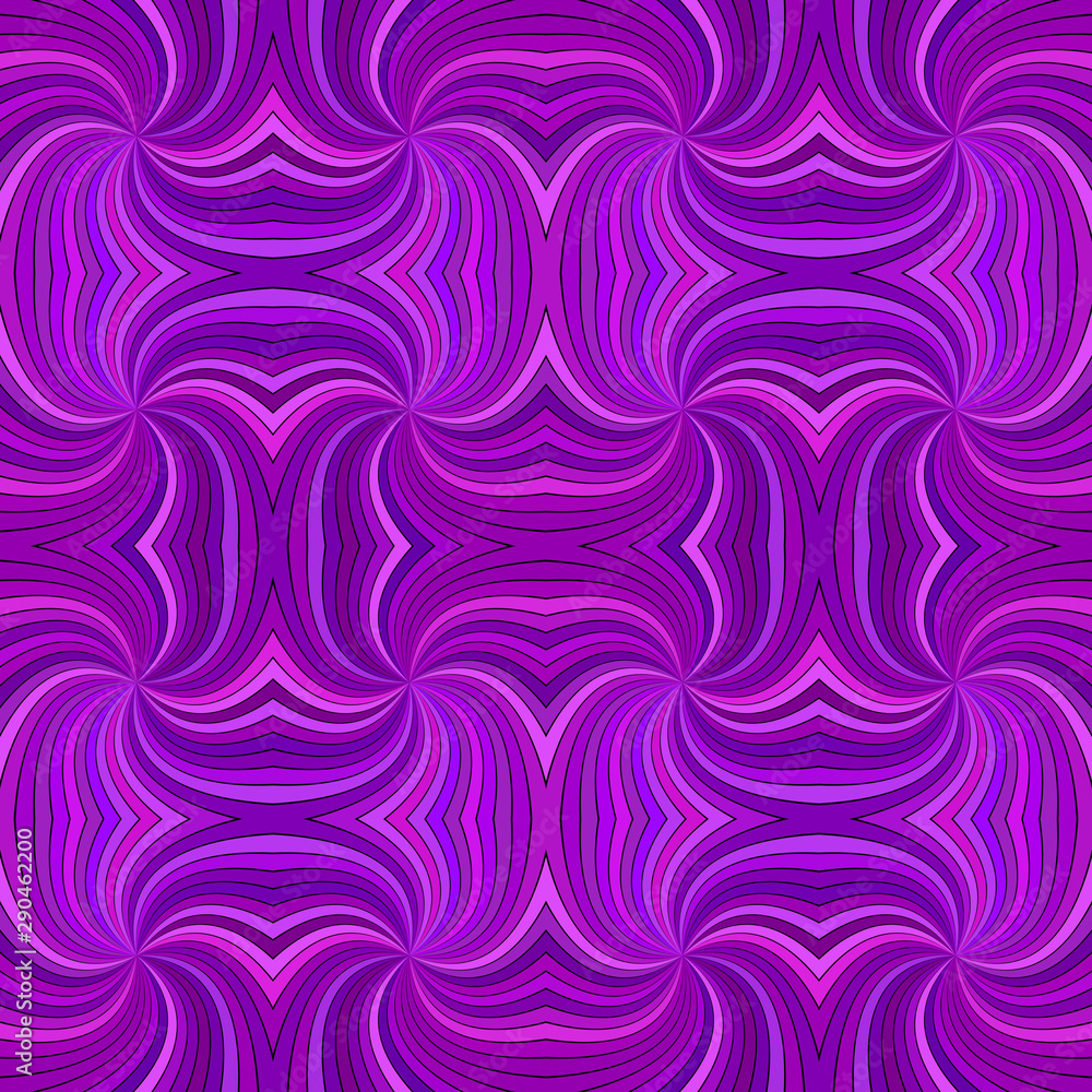Poster purple seamless abstract psychedelic spiral stripe pattern background - vector curved ray design