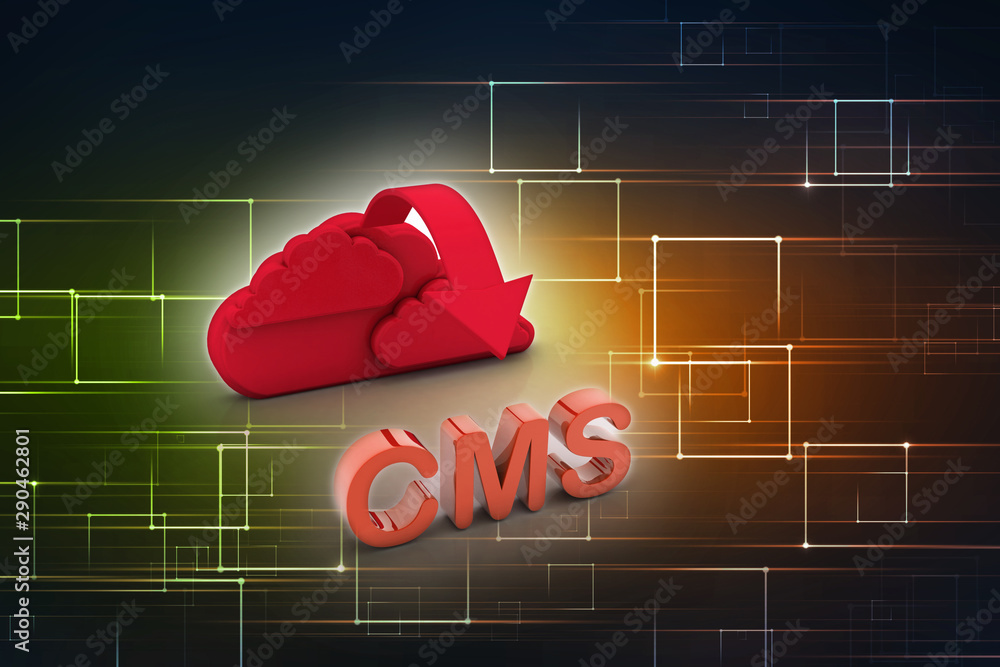 Poster 3d rendering cms cloud