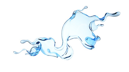 Splash fluid. 3d illustration, 3d rendering.