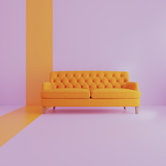 Clear colorful sofa living room MockUP