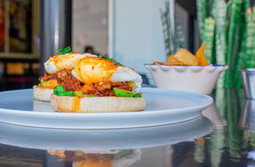 Huevos benedictinos from mexican food