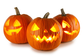 Halloween Pumpkins on white