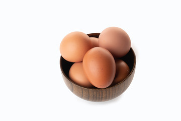 Kuala Lumupur, Malaysia - 18 September 2019, chicken egg isolated on white background