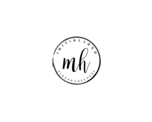 MH Initial letter logo template vector