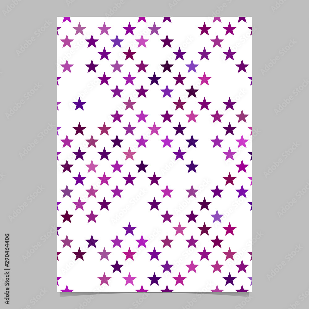 Poster abstract repeating pentagram star pattern flyer background template - vector illustration