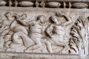 doge ducal palace venice capital of column wayside sculpture detail