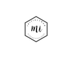 MI Initial letter logo template vector