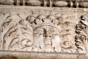 doge ducal palace venice capital of column wayside detail bas relief sculpture