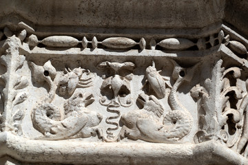 doge ducal palace venice capital of column wayside detail bas relief sculpture