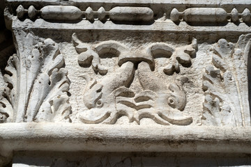 doge ducal palace venice capital of column wayside detail bas relief sculpture