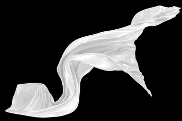 Abstract background of colored wavy silk or satin on black background.