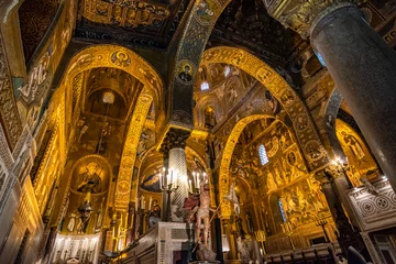Foto op Plexiglas Interior of the Palatine Chapel of Palermo, Sicily, Italy © javarman