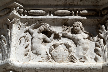 doge ducal palace venice capital of column wayside sculpture detail