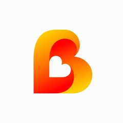 Heart logo that formed letter B