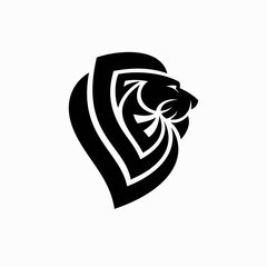 lion head logo with a heraldic concept