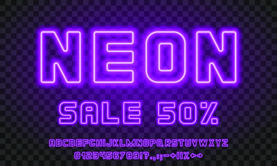 bold neon font set