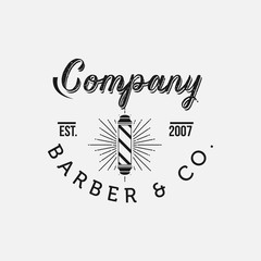 Vintage barbershop vector emblems and labels. Barber badges and logos